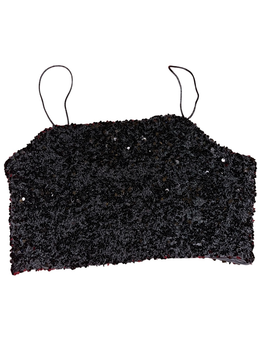 Black Sequin H&M size M Cropped Tank Top - Women's Sparkle Cami